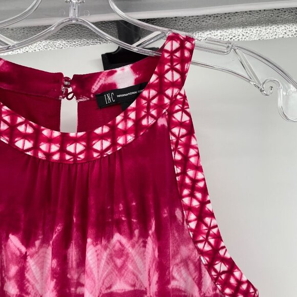 INC International Concepts Sleeveless Maxi Dress Front Slit Pink/White Small New - Picture 4 of 9